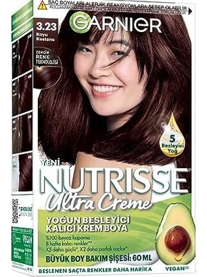 TeknoKapsül Nutrisse Yoğun Besleyici Kalıcı Krem Saç Boyası 3.23 Koyu Kestane