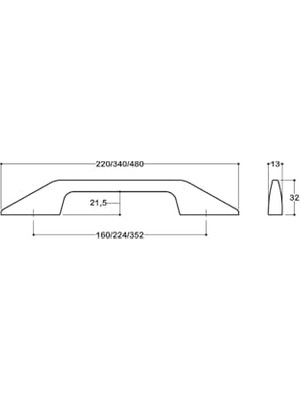 TeknoKapsül 8525 Kulp Krom Renk 352 mm Krom Tek Ebat SSY8525 0352 Cr