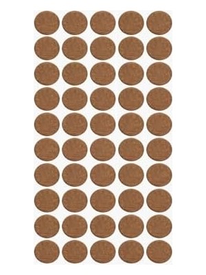 TeknoKapsül Yapışkanlı Keçe Ped, Kahverengi, Yuvarlak, Koltuk Ayağı Için, Zemin Koruma, Gürültü Önleme (20MM)