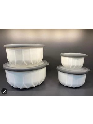 TeknoKapsül Vakumlu Saklama Kabı, Beyaz 4'lü 3 L + 2 L + 1 L + 0, 5 L