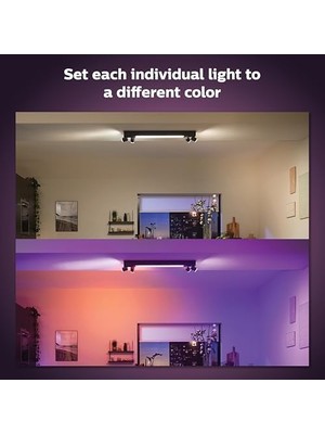 TeknoKapsül Hue Centris LED 4'lü Akıllı Spot Lamba 4X4.2W (Siyah)
