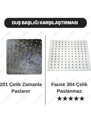 TeknoKapsül Kolonlu Tepe Duş Seti Duş Yağmurlama Slim Çelik Başlıklar KDS101