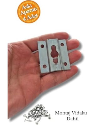 TeknoKapsül Metal Çerçeve Askı Aparatı, 42X45MM Boyutunda, 1.5mm Kalınlık, Beyaz Renk, Tablo Ayna Montajı Iç