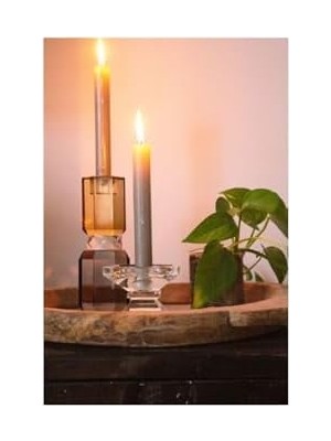 TeknoKapsül Kristal Mum Tutucu, Kahverengi/saydam/füme Gri, 7,5 cm