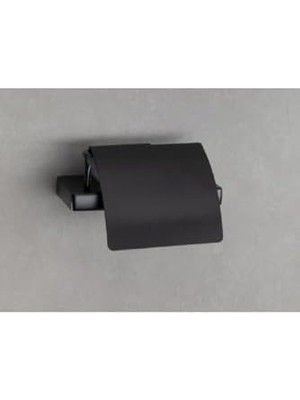 TeknoKapsül Flat Kapaklı Tuvalet Kağıtlığı Siyah Renk 90X95X151 mm