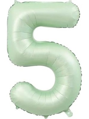 TeknoKapsül Rakam Folyo Balon 34 Inç 76-82 cm (Adaçayı, 5)