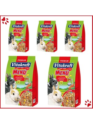 TeknoKapsül Vitakraft Menu Tavşan Yemi Avantajlı Paket 1000GR x 5 Adet