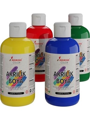 TeknoKapsül Ana Renkler Akrilik Boya 4'lü Set 4X250GR