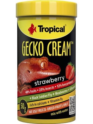 TeknoKapsül Gecko Cream Strawberry Çilekli Gecko Yemi 100ML 50GR