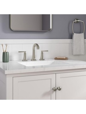 TeknoKapsül Standard 7426801.295, Belmeade Iki Kulplu 20 cm Yaygın Banyo Bataryası, Fırçalanmış Nikel