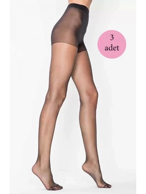 Pileli Store Pilelistore 3 Adet Parlak Fit 15 Likralı Külotlu Çorap Siyah