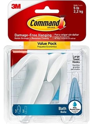 TeknoKapsül Komut BATH17 3es B Y K El Havlusu Kanca, Value Pack, 3-Kanca, 3-Large Izgili Su Ge Irmez, BATH17-3E