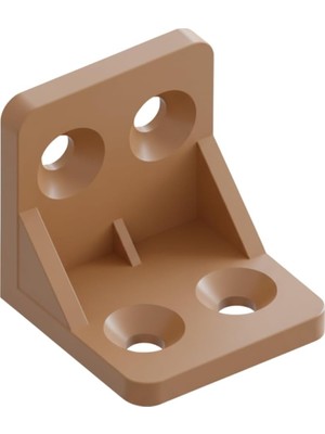 TeknoKapsül Plastik L Köşe Bağlantı Elemanı, 28X28X28 Mm, Montaj Vidaları Dahil, 10 Adet (Kahverengi)