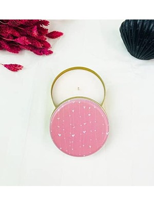 TeknoKapsül Işıltılı Tasarımlı Kokulu Teneke Mum (Beyaz)