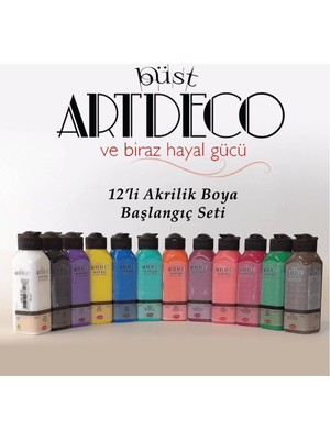 TeknoKapsül Akrilik Boya Başlangıç Seti 140 ml 12 Li Çok Renkli