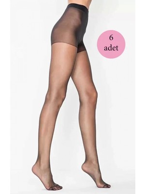 Pileli Store Pilelistore 6 Adet Parlak Fit 15 Likralı Külotlu Çorap Siyah