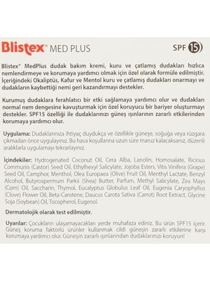 TeknoKapsül Blistex Medplus Stick Kuru Çatlamış Dudaklara Onarıcı Ferahlatıcı Dudak Bakım Kremi + Sensiti