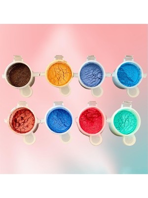 TeknoKapsül Reçine 8li Toz Pigment Boya, Mum Boyası, Boyası D2 -