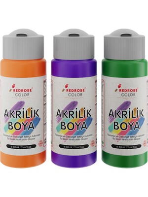 TeknoKapsül Yeşil, Mor, Turuncu Akrilik Boya 3'lü Set 3X60 ml
