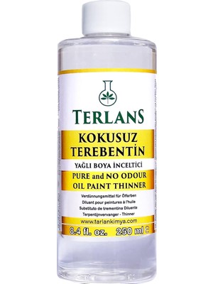 TeknoKapsül Kokusuz Terebentin 250 ml | Yağlı Boya Inceltici | Kokusuz, Düşük Uçuculu Profesyonel Resim Malzeme