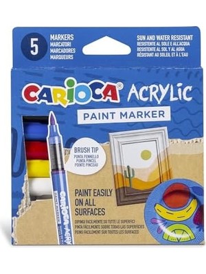 TeknoKapsül Akrilik Paint Marker Su Bazli Fırça Uçlu 5'li