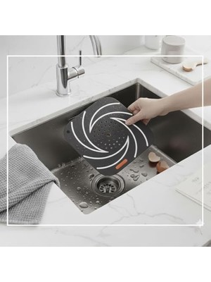 TeknoKapsül Silikon Kötü Koku Önleyici Banyo Mutfak Lavabo Koku Önleyici Sızdırmaz Pedi Si̇yah Renk Delikli