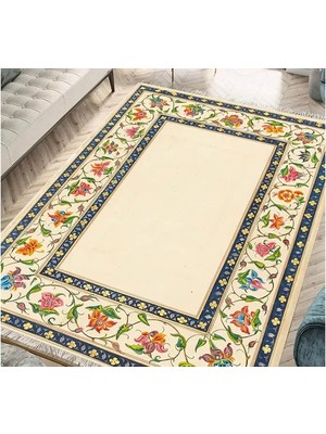 Vivense Renkli Çiçek Desenli Dekoratif Dokuma Taban Halı, 334 Yng, 150X230 cm