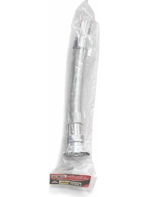 TeknoKapsül Krom Lavabo Sifonu, Tek Parça, Esnek, 33CM-80CM, Gümüş Rengi