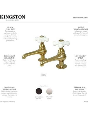 TeknoKapsül CC9L2 Lavabo Musluk Bataryası, 8,9cm Ağız Erişimi, Cilalı Pirinç