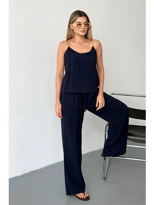 Jee Lee Kadın Askılı Pantolonlu Modal Ikili Takım Lacivert - 6030