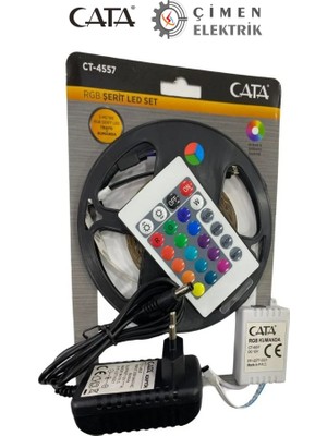 Marsilyan Cata Ct 4557 Rgb Şerit LED Set 5 mt Rgb LED 3 Renk+Trafo+ Kumanda