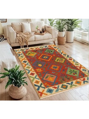 Vivense Bereket Desenli Halı, Dokuma Taban Halı, 348 Yng, 80X150 cm