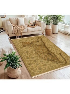 Vivense Mystic Jungle Bej Halı, Dokuma Taban Halı, 350 Yng, 80X200 cm