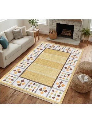 Vivense Hasır Desenli  Vintage Dokuma Taban Halı, 372 Yng, 120X180 cm