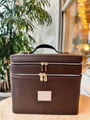 Empressco Charmist Kahverengi Suni Deri Makyaj ve Takı Çantası Organizer Box - Fiyatı, Yorumları