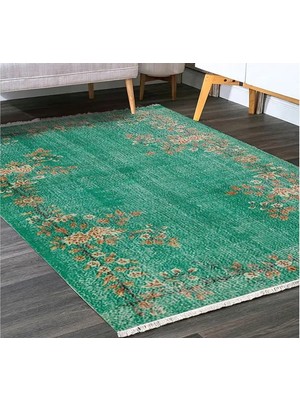 Vivense Yosun Yeşili Çiçekli Vintage Dokuma Taban Halı, 365 Yng, 180X280 cm
