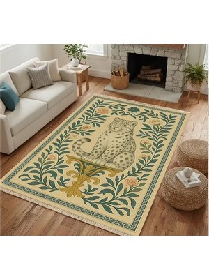 Vivense Antik Leopar Vintage Dokuma Taban Halı, 373 Yng, 80X150 cm
