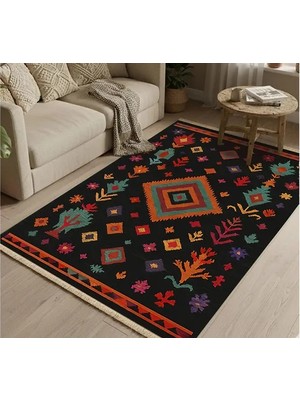 Vivense Bohem Motifli Vintage Dokuma Taban Halı, 378 Yng, 100X150 cm