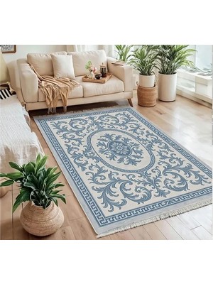 Vivense Mavi Çini Vintage Dokuma Taban Halı, 377 Yng, 150X230 cm