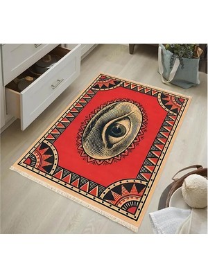 Vivense Kırmızı Panoramik Vintage Dokuma Taban Halı, 384 Yng, 150X230 cm