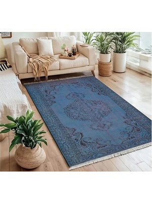 Vivense Mavi Işleme Dokuma Taban Halı, 396 Yng, 80X150 cm