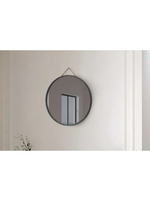 Vivense Mirora Yuvarlak Dekoratif Duvar Aynası, Antrasit, 60 cm
