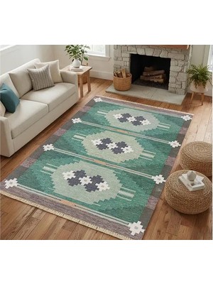 Vivense Turkuaz Otantik Dokuma Taban Halı, 390 Yng, 150X230 cm