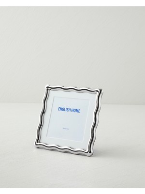 English Home Nola Metal Çerçeve 10X10 cm Silver Dalgalı Şekil ile Modern Tasarım