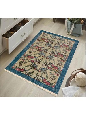Vivense Mavi Kapı Vintage Dokuma Taban Halı, 409 Yng, 80X150 cm