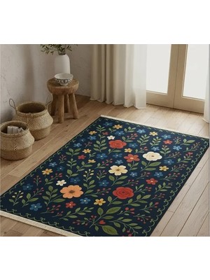 Vivense Gece Çiçeği Vintage Dokuma Taban Halı, 416 Yng, 150X230 cm