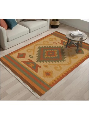 Vivense Çizgili Eskitme Dokuma Taban Halı, 471 Yng, 80X150 cm