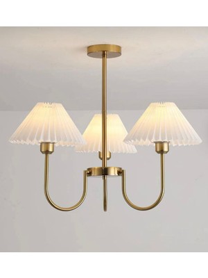 Burenze Modern Diana Tasarım Umbrella Sarkıt Avize 3 Kollu Eskitme Gold Sarı