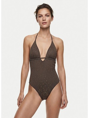 Guess Kahverengi Kadın Taşlı Mayo E6GJ36MC040-A123