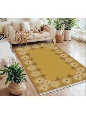 Vivense Hardal Geometrik Dokuma Taban Halı, 462 Yng, 150X230 cm